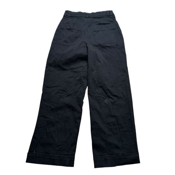 EVERLANE The Organic Wide Leg Pant Black Size 8 Washed Black Cropped Minimalist - Picture 2 of 7